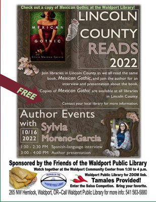 Lincoln County Reads 2022 Author Presentation w/Sylvia Moreno-Garcia @ Waldport Community Center Lincoln County Reads 2022 Author Presentation w/Sylvia Moreno-Garcia @ Waldport Community Center
