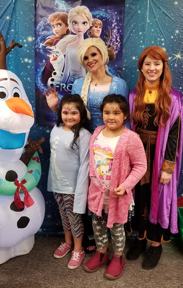 My sister and me having fun at Frozen Family Math Bingo  Night!