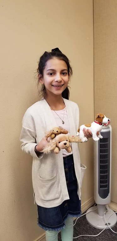 Yay! Stuffie animal prizes for adding up the right change.