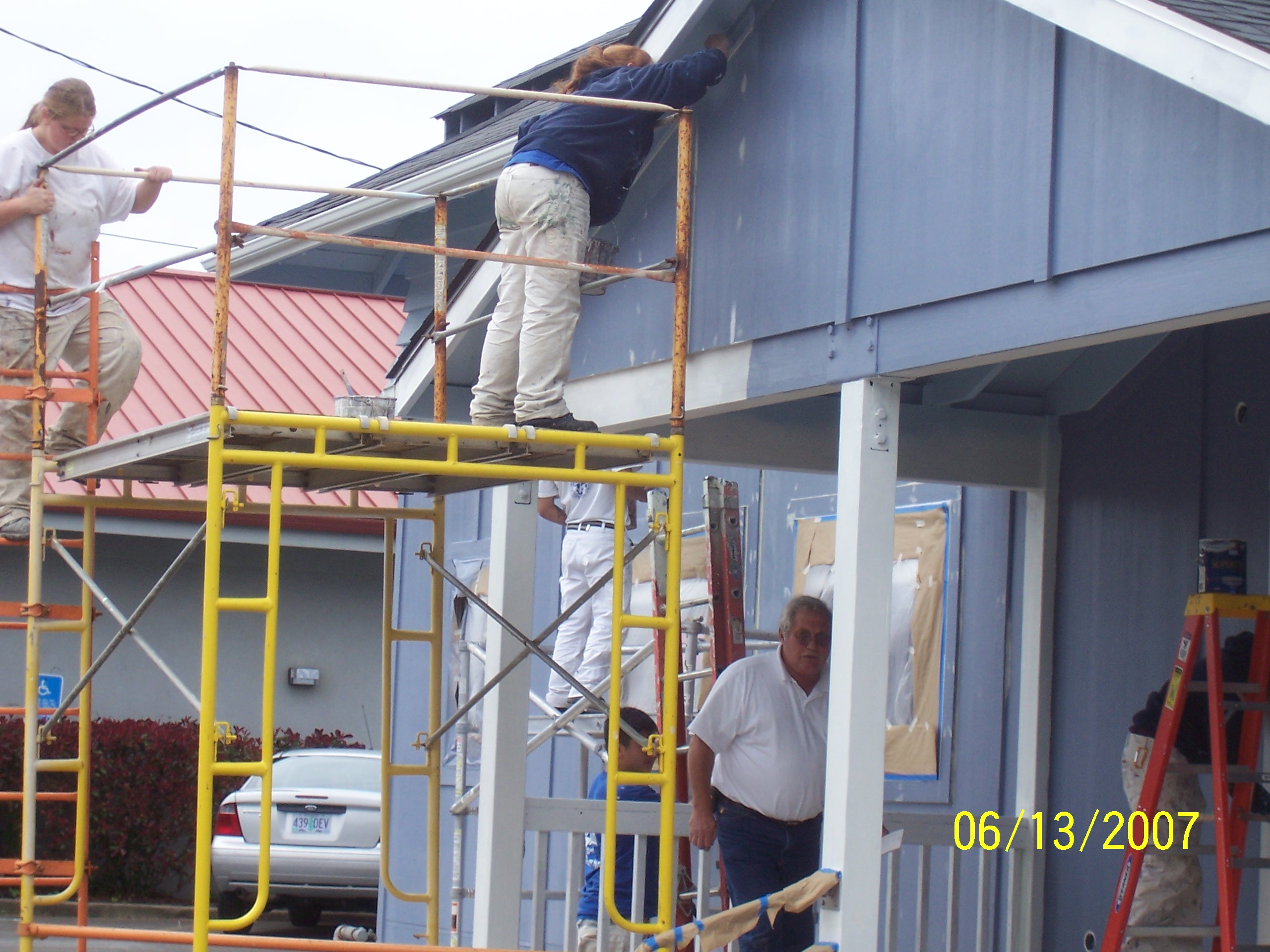 Job Corps. cleaning, taping, and primering building!