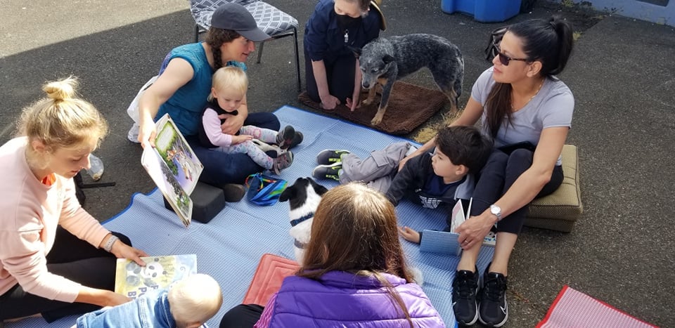 Pets, Kids, and Moms at the Waldport Library!